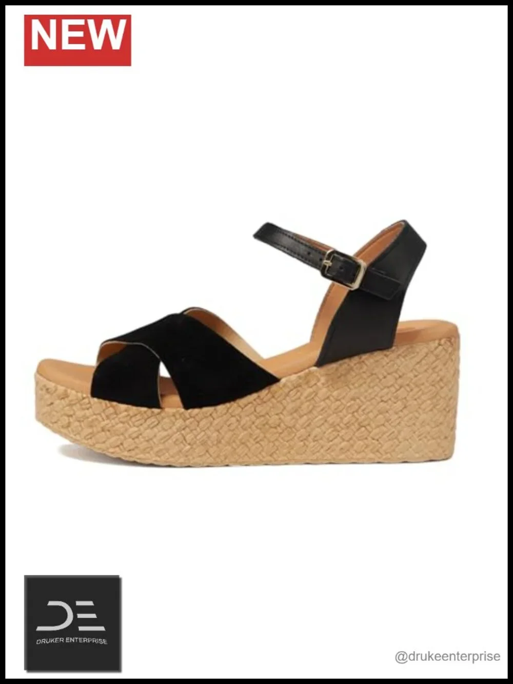 Premium Leather Slingback Wedge Sandals with Cushioned Footbed